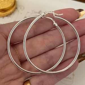 sterling silver oversize hoop earrings
